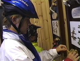 Gavin demonstrates his knowledge of the Reef Knot, one that he learned in his time as a Scout